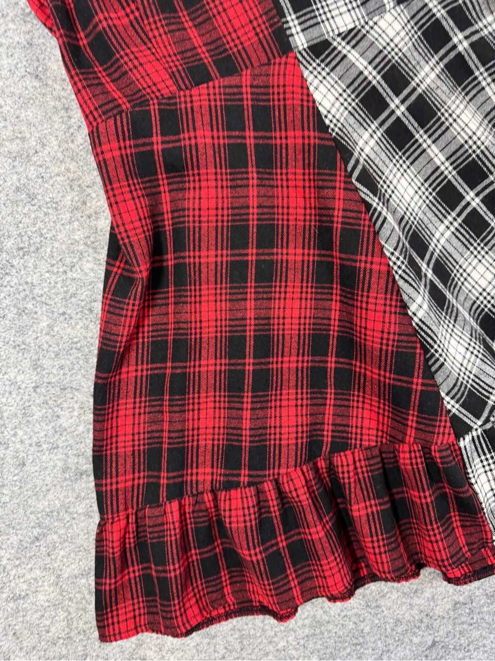 Y2K Goth Grunge Emo Red Black White Plaid Sundress XL Punk Rock Dark Romantic - Picture 12 of 16